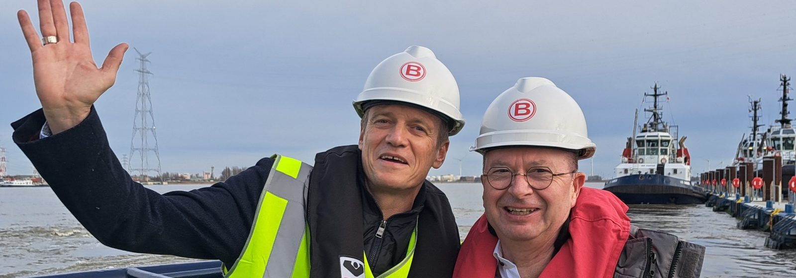 Minister van Justitie en Noordzee Paul Van Tigchelt en CEO van Boluda Towage Europe Geert Vandecappelle