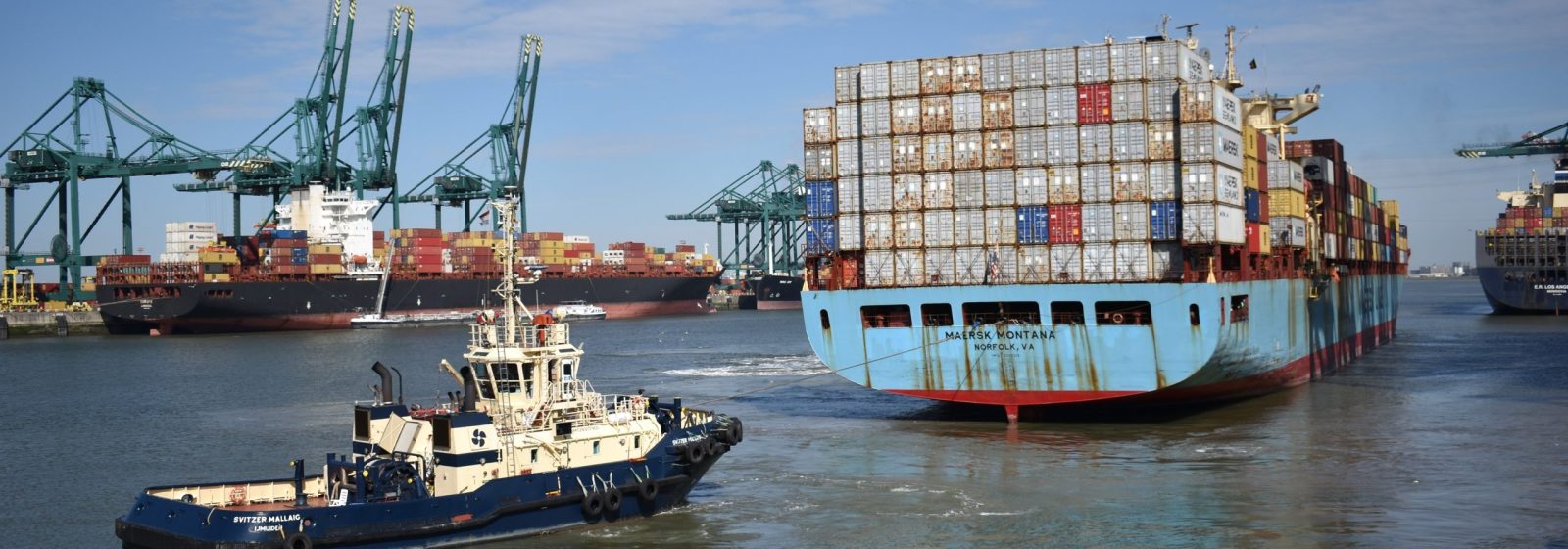 De 'Maersk Montana' (4.822 teu) komt aan in het Deurganckdok.