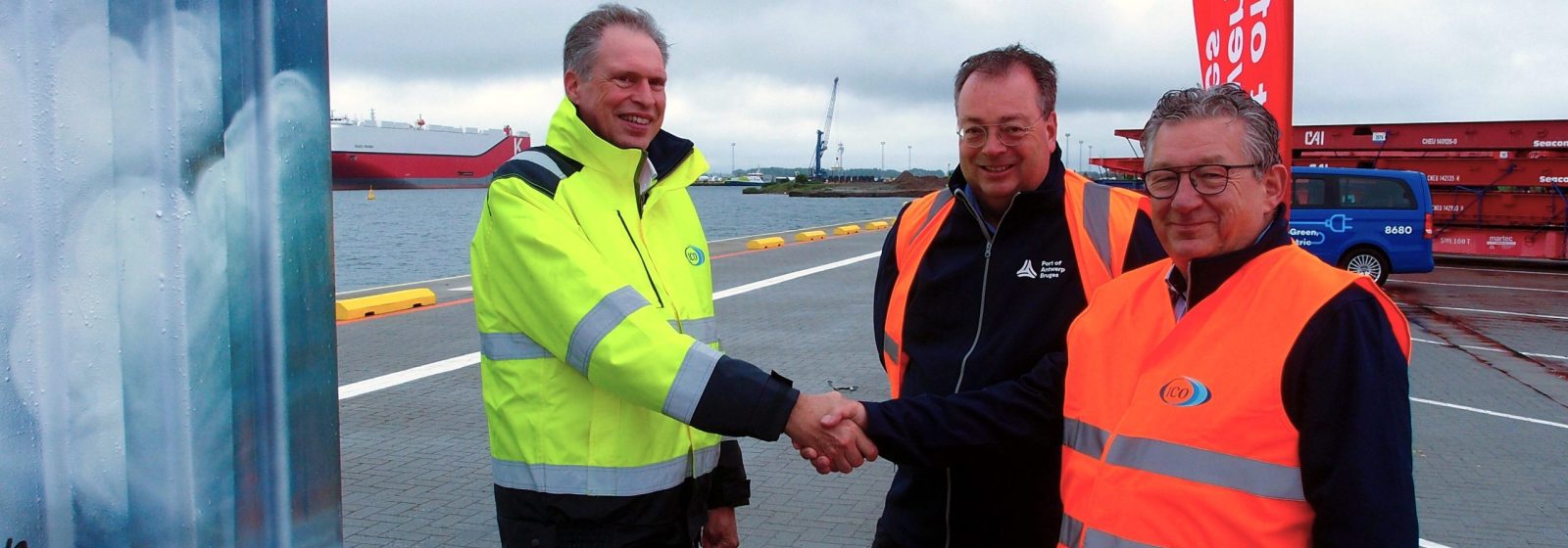 Alain Guillemyn (ICO), Rob Smeets en Dirk De fauw (Port of Antwerp-Bruges)