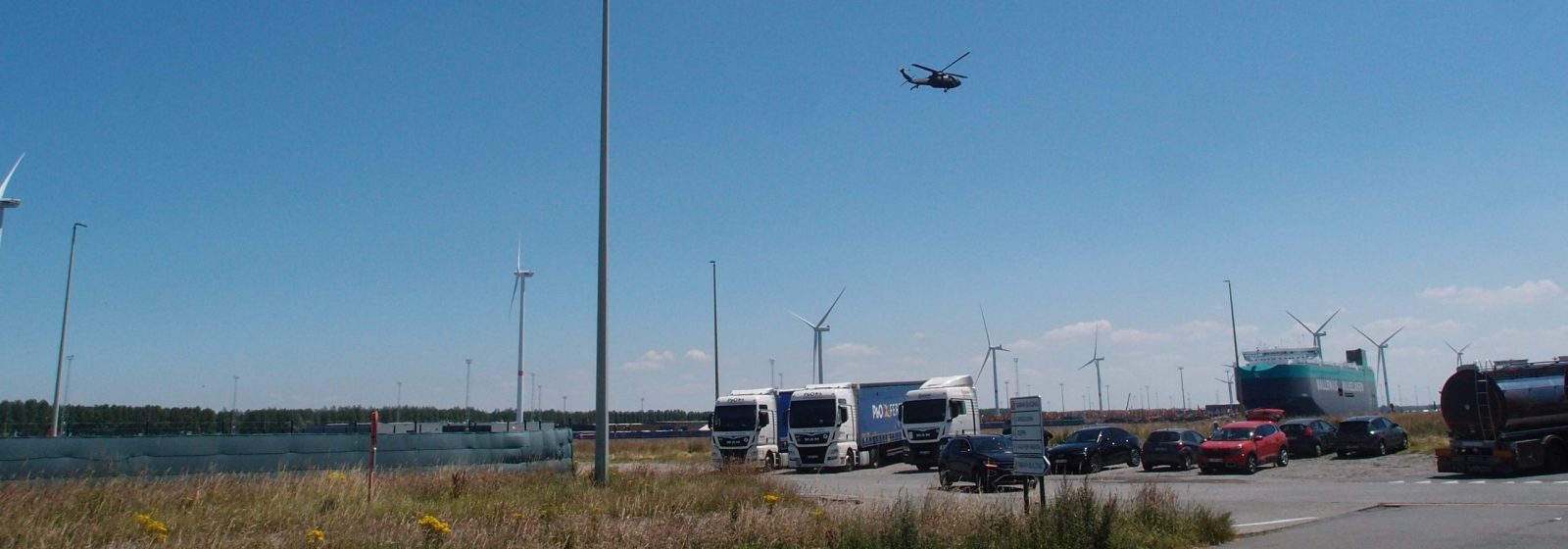 Amerikaanse legerhelikopter in Zeebrugge