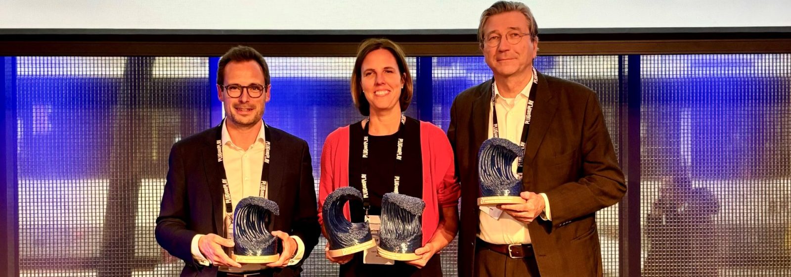 Nicolas Beck (Elia), Edith Wildermans (Citribel), Antoon Van Coillie (Zulu Associates): winnaars van de Blue Innovation Awards 2024